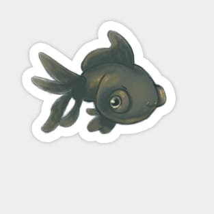 Black Moor Goldfish - cute pop eye goldfish Sticker